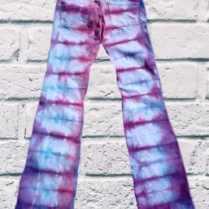 Upcycled block dyed jeans